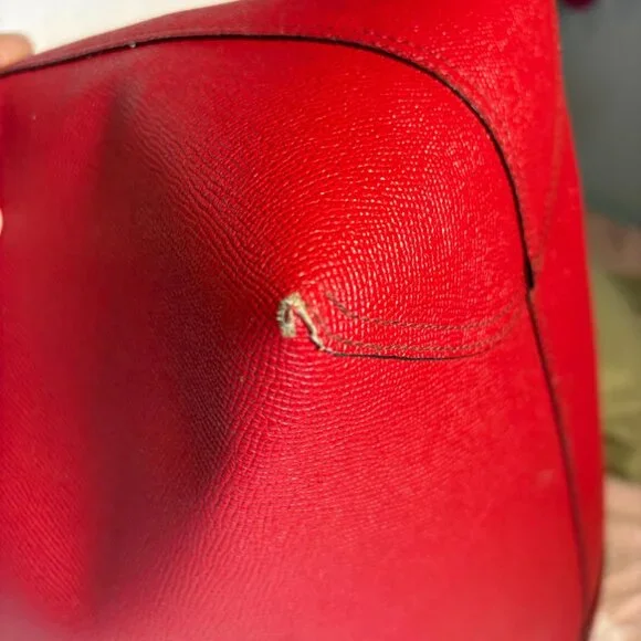 Coach Reversible Red and Black City Tote with Matching Pouch, Scarf and Charm - Picture 10 of 13